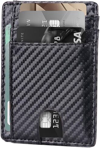 AGBIADD Slim Minimalist Front Pocket RFID Blocking Leather Wallets for Men Women Medium Size (Medium Purple) in Saudi Arabia