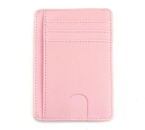 AGBIADD Slim Minimalist Front Pocket RFID Blocking Leather Wallets for Men Women Medium Size (Medium Purple) in Saudi Arabia