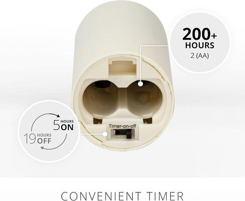 شمعة لومينارا LED عديمة اللهب للاستخدام الخارجي، مجموعة من 2 عاجية مقاس 1.5 بوصة × 4 بوصة، لهب متحرك يعمل بالبطارية، مؤقت جاهز للتحكم عن بعد، لمسة نهائية من البلاستيك غير اللامع IPX4 in Kuwait