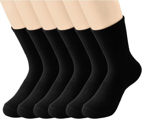 WindBreath Women's Crew Socks Cotton Casual Athletic Ankle Socks 6 Pairs in Saudi Arabia