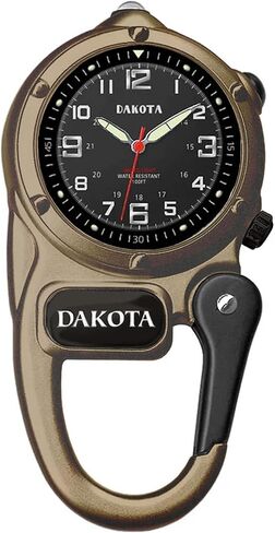 Dakota Mini Clip Microlight Pocket Watch with White Flashlight – Swiss Army Style Mini Watch & Army Gift in Kuwait