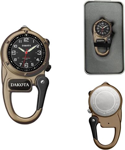 Dakota Mini Clip Microlight Pocket Watch with White Flashlight – Swiss Army Style Mini Watch & Army Gift in Kuwait