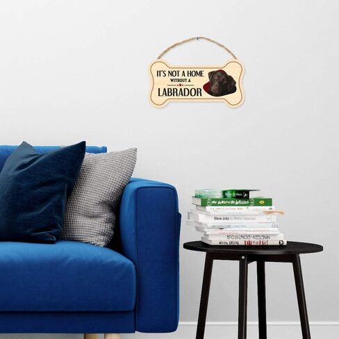 Crazy Novelty Guy Dog Bone Sign, Wood, It's Not A Home Without A Labrador Retriever (Chocolate Lab), 10" x 5" Wood Dog Breed Sign in Saudi Arabia