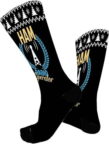 HAM Radio Operator Socks for Men Half Calf Sock Colorful Fancy Crazy Design socks Unisex Novelty Gifts for Him in Saudi Arabia