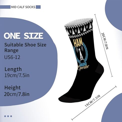 HAM Radio Operator Socks for Men Half Calf Sock Colorful Fancy Crazy Design socks Unisex Novelty Gifts for Him in Saudi Arabia