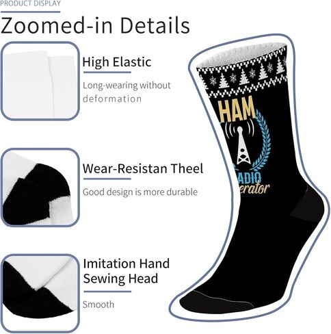 HAM Radio Operator Socks for Men Half Calf Sock Colorful Fancy Crazy Design socks Unisex Novelty Gifts for Him in Saudi Arabia