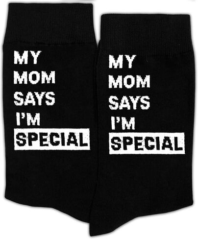 GRXXPIP My Mom Says I'm Special Socks-Funny Gift from Mom to Son or Daughter, College Care Package Idea, Birthday Gift, Christmas Stocking Stuffer, Cute and Humorous Novelty Socks.(154) in Saudi Arabia