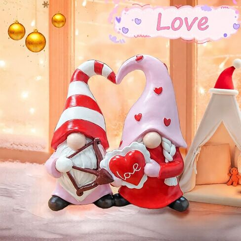 HH Family Valentines Day Gnome Decorations Resin Figurines for Home Table Shelf Centerpiece Love Decor (RGno-1) in Saudi Arabia
