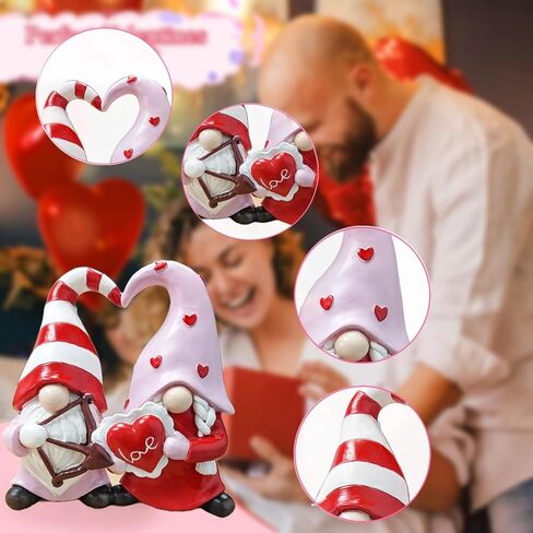 HH Family Valentines Day Gnome Decorations Resin Figurines for Home Table Shelf Centerpiece Love Decor (RGno-1) in Saudi Arabia