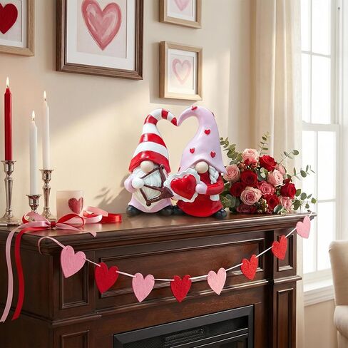 HH Family Valentines Day Gnome Decorations Resin Figurines for Home Table Shelf Centerpiece Love Decor (RGno-1) in Saudi Arabia