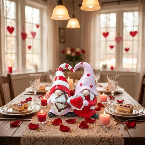 HH Family Valentines Day Gnome Decorations Resin Figurines for Home Table Shelf Centerpiece Love Decor (RGno-1) in Saudi Arabia
