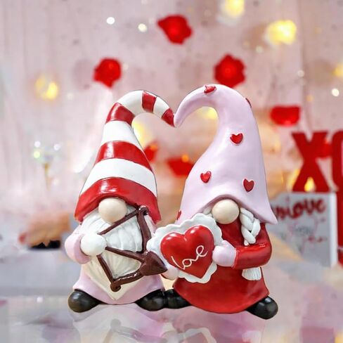 HH Family Valentines Day Gnome Decorations Resin Figurines for Home Table Shelf Centerpiece Love Decor (RGno-1) in Saudi Arabia