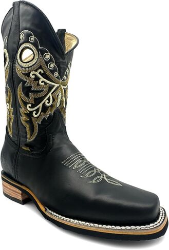 أحذية Western Rodeo للرجال من الجلد الطبيعي بمقدمة مربعة من Western Shops in Kuwait