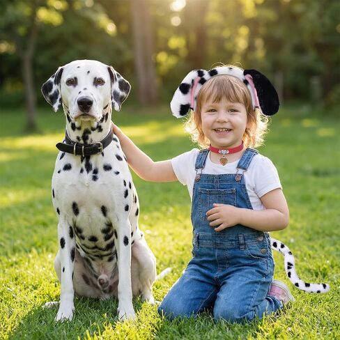 Dalmatian Costume 101 Days of School Dress Up Includes Dog Ears Headband Tail Choker Stickers, Animal Cosplay Dress Up in Saudi Arabia