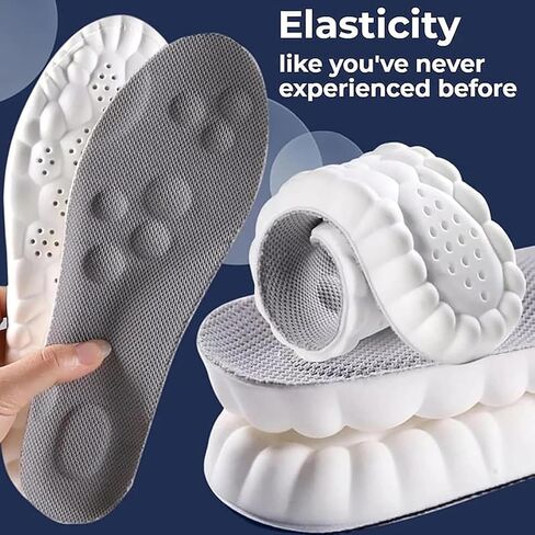 InsoleX Footstr Insoles for Kids Youth, Arch Support & Shock Absorption, Breathable Soft Foam Sole | 4D Cloud Insoles for Men & Women (2 Pairs of Orange, M9/W10) in Saudi Arabia