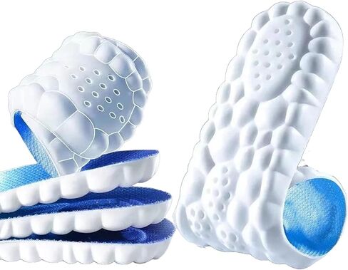 InsoleX Footstr Insoles for Kids Youth, Arch Support & Shock Absorption, Breathable Soft Foam Sole | 4D Cloud Insoles for Men & Women (2 Pairs of Orange, M9/W10) in Saudi Arabia