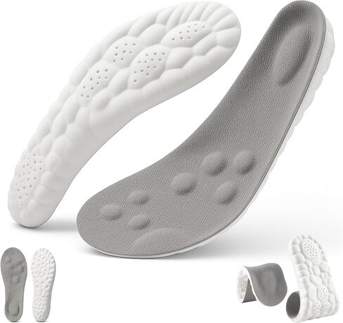 InsoleX Footstr Insoles for Kids Youth, Arch Support & Shock Absorption, Breathable Soft Foam Sole | 4D Cloud Insoles for Men & Women (2 Pairs of Orange, M9/W10) in Saudi Arabia