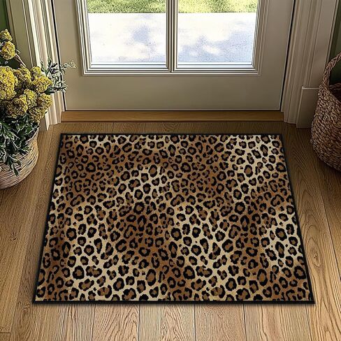 Leopard Runner Rug 2x4 Rugs for Bedroom,Cheetah Print Kitchen Rug Washable Indoor Door Mat Non Slip Accent Throw Rugs Animal Print Hide Area Carpet Runners for Hallway,Entryway,Laundry Floor Carpet in Saudi Arabia