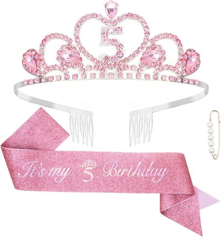 Jaciya 5th Birthday Crown & Sash in Saudi Arabia