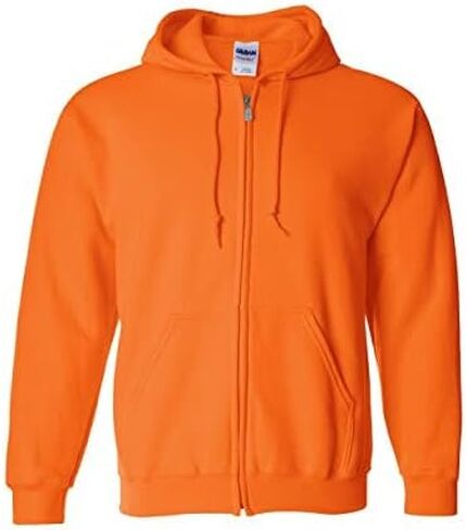 Gildan Heavy Blend 8 oz. 50/50 Full Zip Hood (G186) Safefty Orange in Saudi Arabia