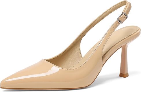 Slingback Heels for Women Closed Pointed Toe Kitten Stiletto Heels with Buckle Comfortable Womens Pumps Casual Dress Shoes in Kuwait