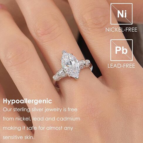Michooyel 6ct Marquise Engagement Ring Cubic Zirconia Wedding Promise Ring 925 Sterling Silver Wedding Band For Women in Saudi Arabia