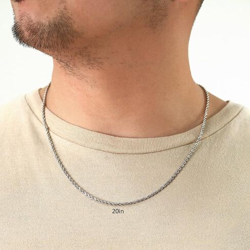 Nuragold 10k Real White Gold 2.5mm Rope Chain Diamond Cut Necklace (16"-30") Italian Jewelry for Men & Women in Saudi Arabia