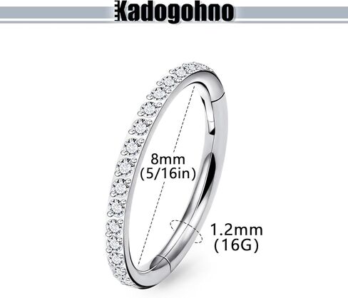 Kadogohno F136 تيتانيوم 20/18/16G 8/10 مم محارة حاجز الأنف هوب الشفاه خواتم ثقب المجوهرات الزنمة الغضروف الحلزون Daith Rook أقراط للنساء الصغيرة إنفينيتي رقيقة الجسم الفرس لا تسبب الحساسية in Kuwait