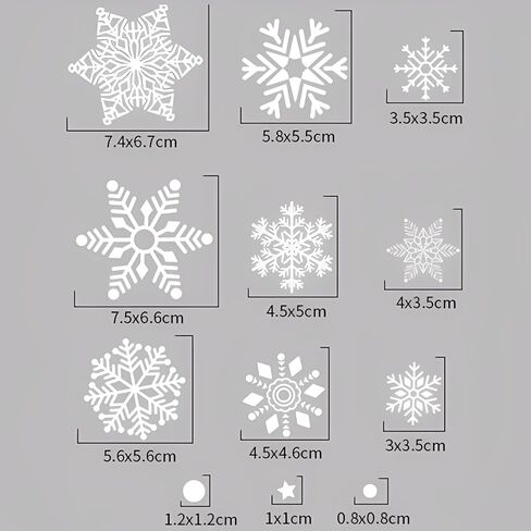 4Pcs Frosted Snow Window Stickers, 56-Piece Winter Theme Clings with Polka Dots and Stars for Glass Surface Decor in Saudi Arabia
