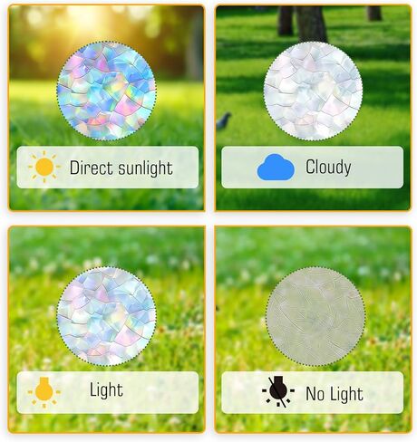 111Pcs Round Window Decals for Bird Strikes, Prism Window Cling Non-Adhesive Reusable Anti Collision Decals, Rainbow Vinyl Clings to Prevent Bird Collisions (2 Inch) in Saudi Arabia