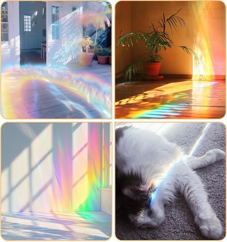111Pcs Round Window Decals for Bird Strikes, Prism Window Cling Non-Adhesive Reusable Anti Collision Decals, Rainbow Vinyl Clings to Prevent Bird Collisions (2 Inch) in Saudi Arabia