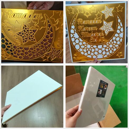 Flangairy ديكورات رمضان للمنزل 2026، ذهبي أكريليك رمضان مبارك عيد كريم علامة الهلال القمر نجوم ملصقات الحائط نافذة صائق، عيد الأضحى ديكور باب غرفة المعيشة، هدايا إسلامية إسلامية in Saudi Arabia