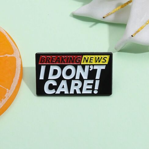 Bold Statement Enamel Brooch Pin with News Ticker Design Sassy Black White Lapel Pin for Jackets Bags Fashion Expressive Accessories for Trendsetters‌ in Saudi Arabia