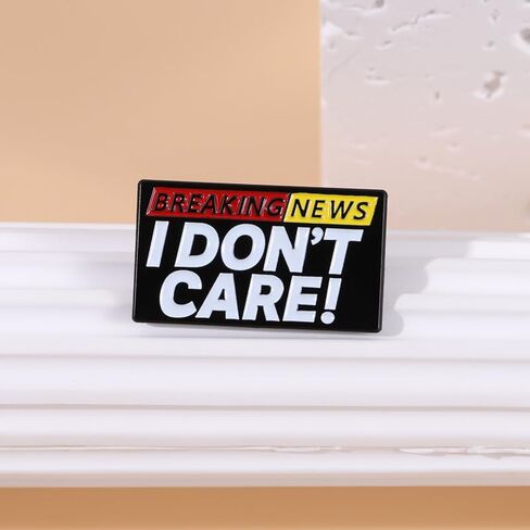 Bold Statement Enamel Brooch Pin with News Ticker Design Sassy Black White Lapel Pin for Jackets Bags Fashion Expressive Accessories for Trendsetters‌ in Saudi Arabia