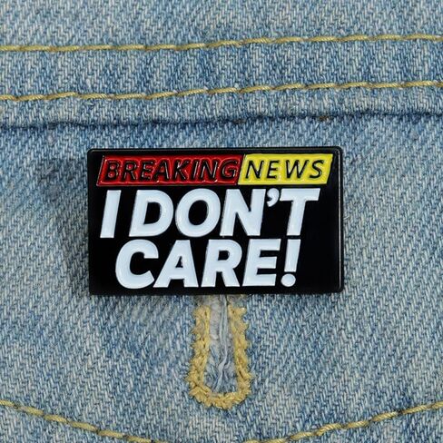 Bold Statement Enamel Brooch Pin with News Ticker Design Sassy Black White Lapel Pin for Jackets Bags Fashion Expressive Accessories for Trendsetters‌ in Saudi Arabia