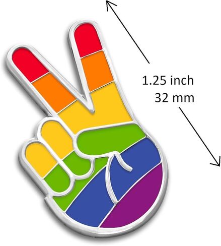 دبوس مينا من Victory Rainbow Pride Peace Sign LGBTQ يشمل عيد الحب مع دعم مغناطيسي قوي للسترة وحقيبة الظهر والملابس والحقيبة والقميص in Kuwait