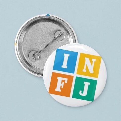دبوس زر صغير مستدير مقاس 1 بوصة من CafePress Myers Briggs INFJ in Kuwait