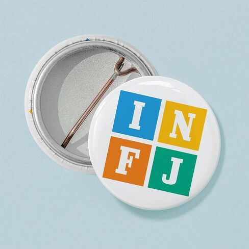 دبوس زر صغير مستدير مقاس 1 بوصة من CafePress Myers Briggs INFJ in Kuwait
