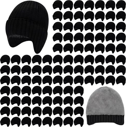 Chicingyou 84 Pcs Winter Earflap Hat Bulk Unisex Thick Knit Fleece Lined Warm Beanie Hat with Ear Cover for Homeless Donation in Saudi Arabia