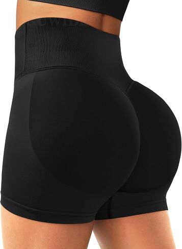 Scrunch Butt Lifting Shorts for Women Seamless Workout Crossover V Cross Waist Yoga Gym Shorts in Saudi Arabia
