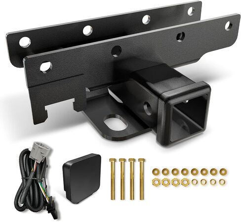 RV Bumper 2" Tow Hitch, 3500 LBS Capacity Trailer Hitch Receiver Fits 2 inch to 4 inch Rear Bumper Beams, Towing Hitch Adapter Openning for Cargo Carrier Bike Racks Ball Mounts RV Tire Carrier in Kuwait