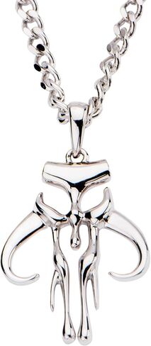 Star Wars Jewelry Mandalorian Cut Out 925 Sterling Silver Men's Pendant Necklace in Saudi Arabia