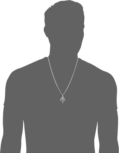 Star Wars Jewelry Mandalorian Cut Out 925 Sterling Silver Men's Pendant Necklace in Saudi Arabia