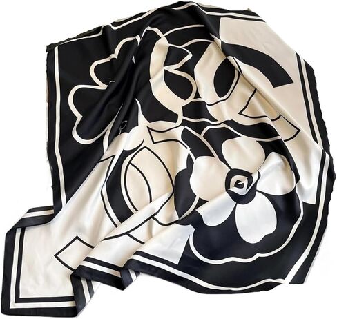 SRHWDCOUZ موضة 90*90 سنتيمتر المرأة وشاح الساتان حك ساحة كبيرة شال أنيق الحجاب كاميليا لينة رابطة عنق باندانا in Kuwait