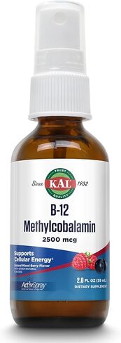 KAL Vitamin B12 Methylcobalamin 5000mcg, Healthy Energy, Metabolism, Nerve & Red Blood Cell Support,* Fast Dissolve ActivMelts, Optimal Absorption, Natural Raspberry Flavor, 90 Servings, 90 Micro Tabs in Saudi Arabia