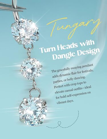 Tungary G23 خاتم زر البطن من التيتانيوم للنساء لا يسبب الحساسية 14G × 10 مم مجوهرات ثقب السرة الملولبة داخليًا 5A+ تشيكوسلوفاكيا المتلألئة تتوفر أنماط متعددة مطلية بالذهب عيار 14 قيراط وفضة تيتانيوم in Kuwait
