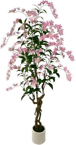 VIGGDA Artificial Tree Faux Jasmine Tree 5ft Tall Fake Jasmine Plant in Pot Fake Silk Tree Faux Plants Indoor in Saudi Arabia