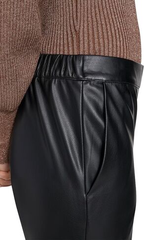 H Halston Womens Vegan Leather Wide Leg Trouser Pants with Pockets in Saudi Arabia
