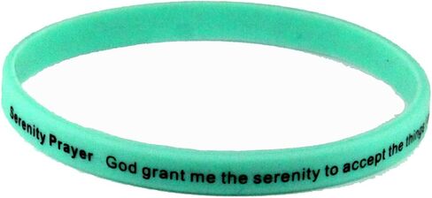 8150002 Set of 3 Serenity Prayer Thin Silicone Bracelet Band 6mm Adult Size 12 Step AA God Grant Me in Saudi Arabia