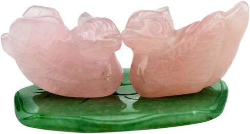 fengshuisale Rose Quartz Mandarin Ducks on Aventurine Lotus/fengshui W Red String Bracelet Y1372… in Saudi Arabia
